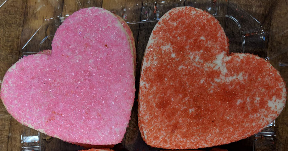 pink and red Heart shaped sugar Cookies